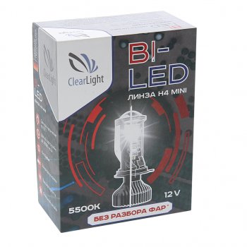 1 889 р. Лампа светодиодная 12V H4 P43t с линзой бокс (1шт.) CLEARLIGHT CLEARLIGHT kbm cl g3 н4 mini1  с доставкой в г. Керчь. Увеличить фотографию 3