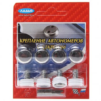 204 р. Винт знака номерного секретный с декоративными колпачками и ключом комплект 4шт. ЛАДЬЯ ЛАДЬЯ кн3(декор)  с доставкой в г. Керчь. Увеличить фотографию 1