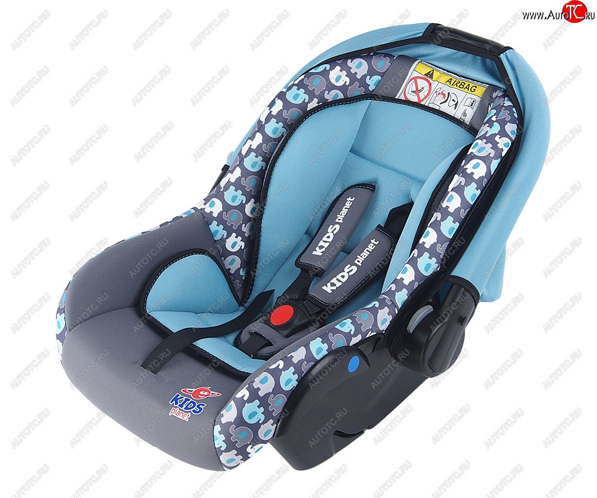 4 599 р. Автокресло детское 0-13кг (0+) 0-1.5лет лазурные слоны Luna SG321 KIDS PLANET SIGER kres2559  с доставкой в г. Керчь