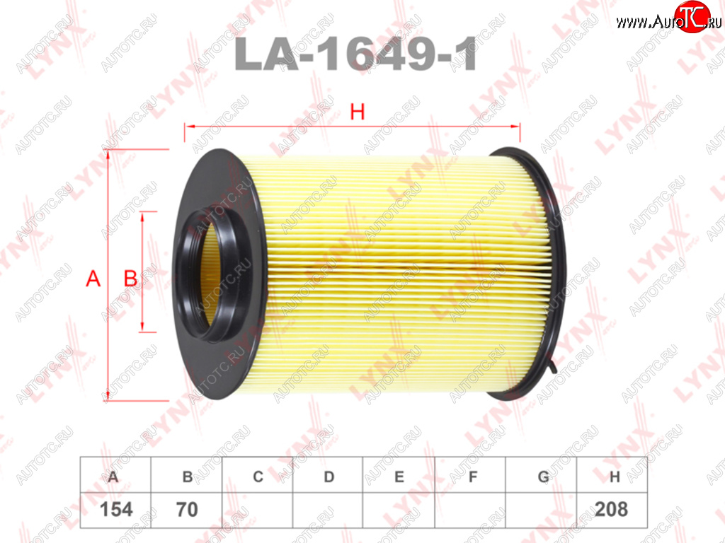 1 179 р. Фильтр воздушный FORD Focus 2,3,Kuga (08-) VOLVO S40 (07-) (круглый) LYNX LYNX la16491  с доставкой в г. Керчь