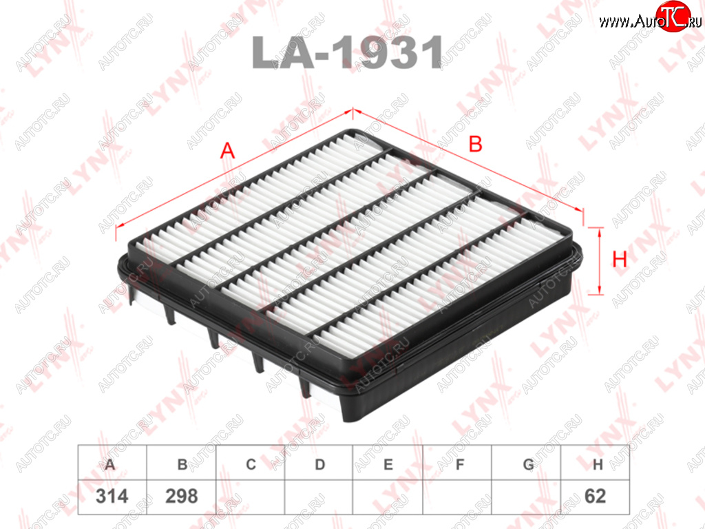 1 399 р. Фильтр воздушный TOYOTA Land Cruiser (08-) (4.5D) LYNX LYNX la1931  с доставкой в г. Керчь