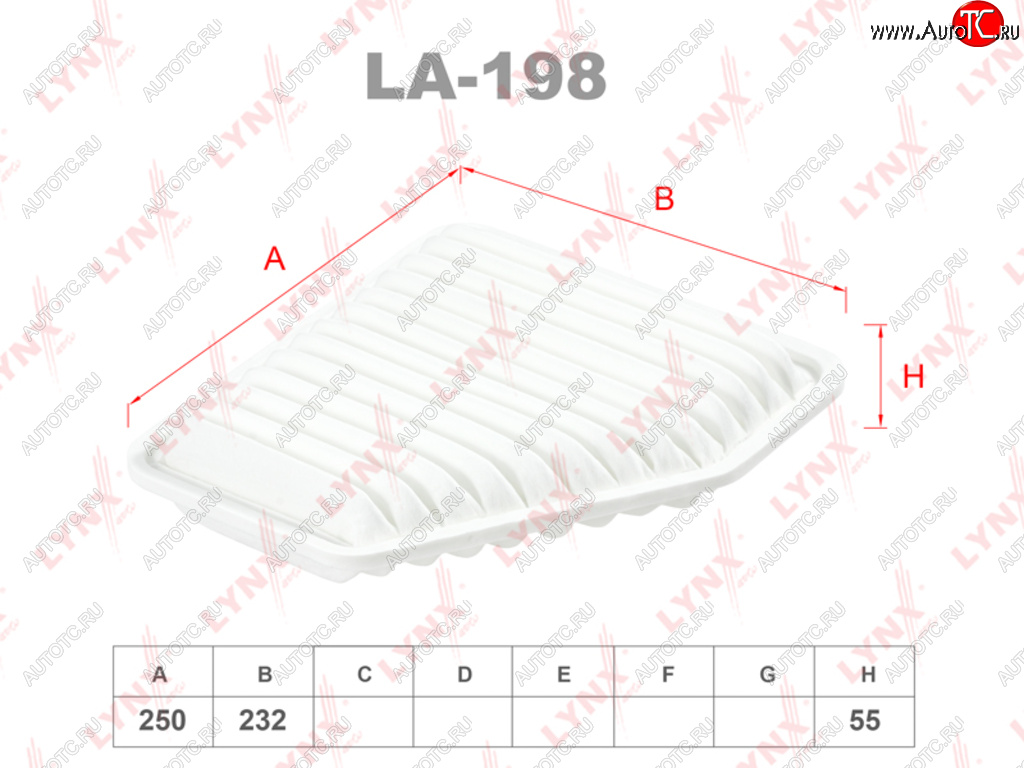 1 139 р. Фильтр воздушный TOYOTA Camry (06-),Rav 4 (06-) (2.02.43.5) LYNX LYNX la198  с доставкой в г. Керчь