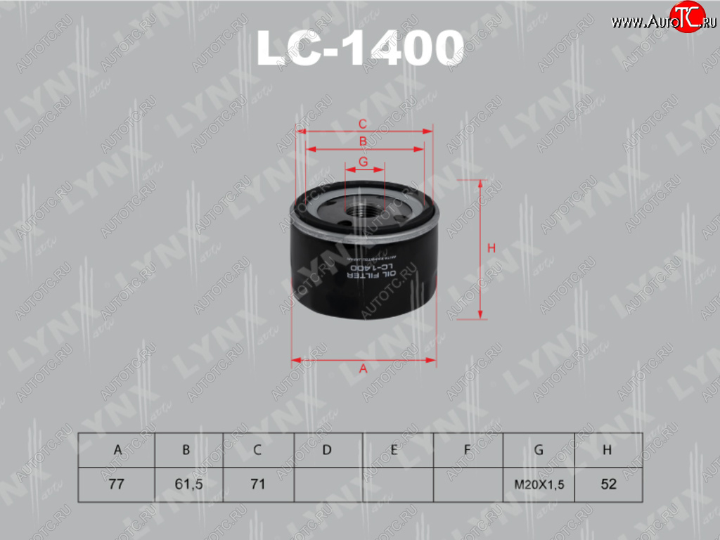 429 р. Фильтр масляный ЛАДА Largus RENAULT Logan (04-) NISSAN Almera (12-) LYNX LYNX lc1400  с доставкой в г. Керчь