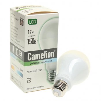 210 р. Лампа светодиодная E27 A65 17W (150W) 220V холодный BasicPower CAMELION CAMELION led17-a65845e27  с доставкой в г. Керчь. Увеличить фотографию 1