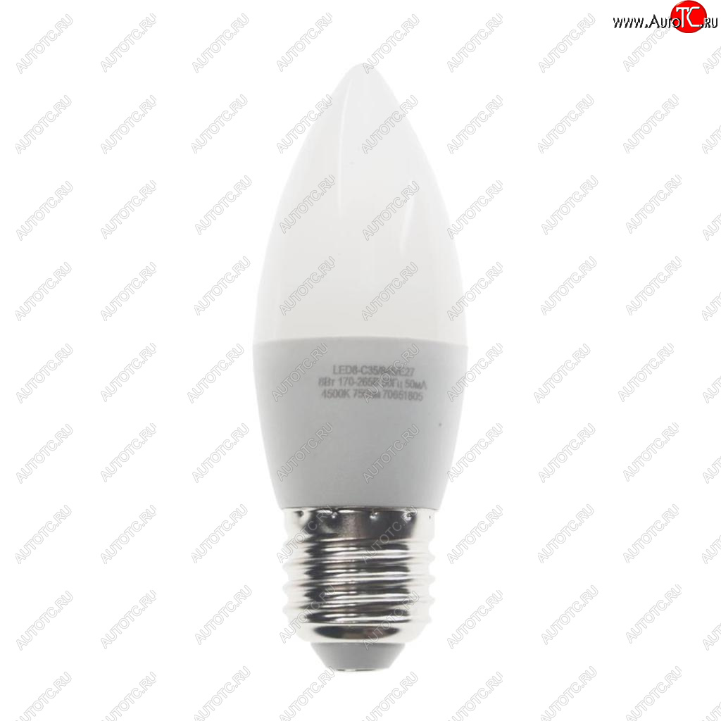 129 р. Лампа светодиодная E27 С35 8W (75W) 220V холодный BasicPower CAMELION CAMELION led8-c35845e27  с доставкой в г. Керчь