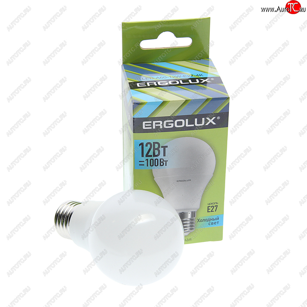 95 р. Лампа светодиодная Е27 А60 12W (100W) 220V холодный ERGOLUX ERGOLUX led-a60-12w-e27-4k  с доставкой в г. Керчь