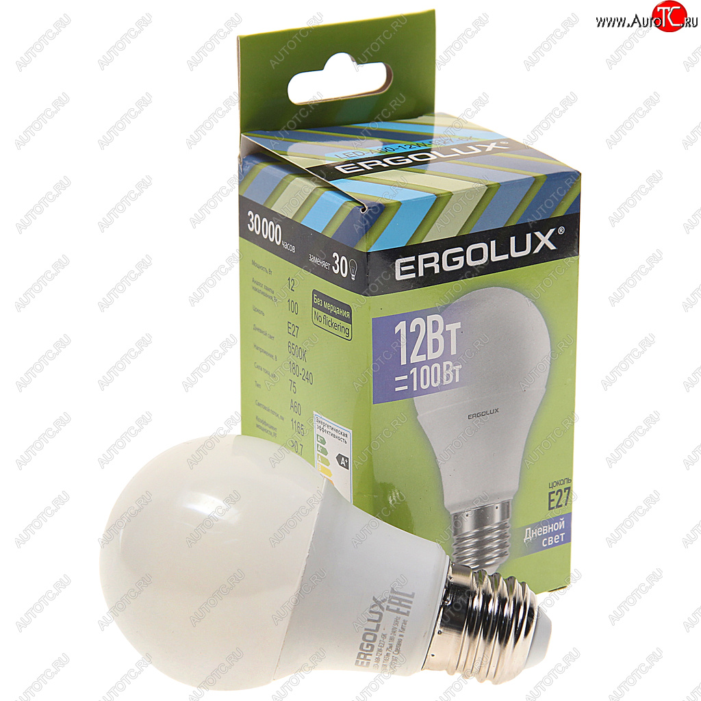 95 р. Лампа светодиодная Е27 А60 12W (100W) 220V дневной свет ERGOLUX ERGOLUX led-a60-12w-e27-6k  с доставкой в г. Керчь