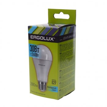251 р. Лампа светодиодная E27 A70 30W (260W) 220V холодный ERGOLUX ERGOLUX led-a70-30w-e27-4k  с доставкой в г. Керчь. Увеличить фотографию 3