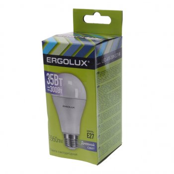 379 р. Лампа светодиодная E27 A70 35W (300W) 220V дневной свет ERGOLUX ERGOLUX led-a70-35w-e27-6k  с доставкой в г. Керчь. Увеличить фотографию 3