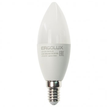100 р. Лампа светодиодная E14 C35 11W (95W) 220V холодный ERGOLUX ERGOLUX led-c35-11w-e14-4k  с доставкой в г. Керчь. Увеличить фотографию 1