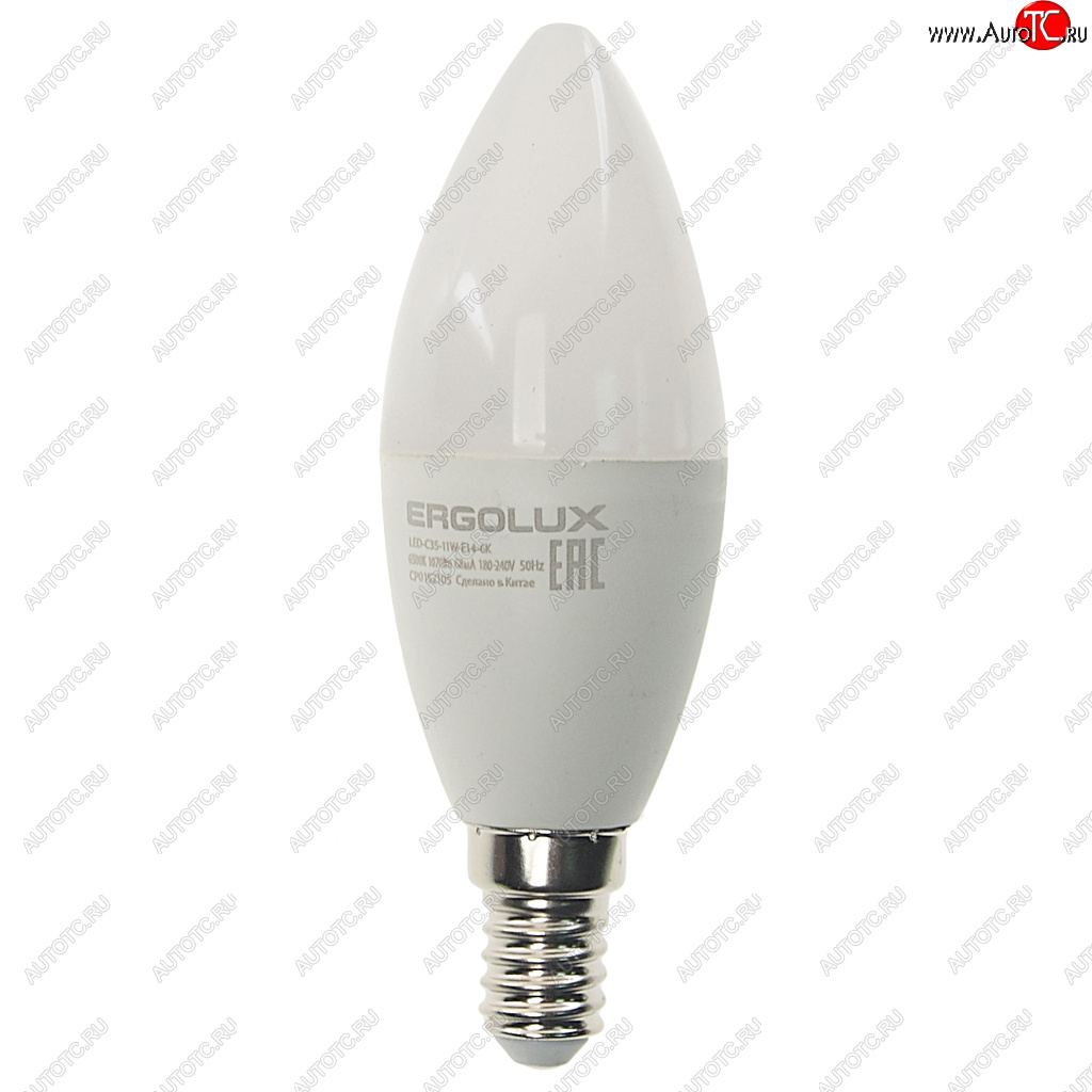 100 р. Лампа светодиодная E14 C35 11W (95W) 220V дневной свет ERGOLUX ERGOLUX led-c35-11w-e14-6k  с доставкой в г. Керчь
