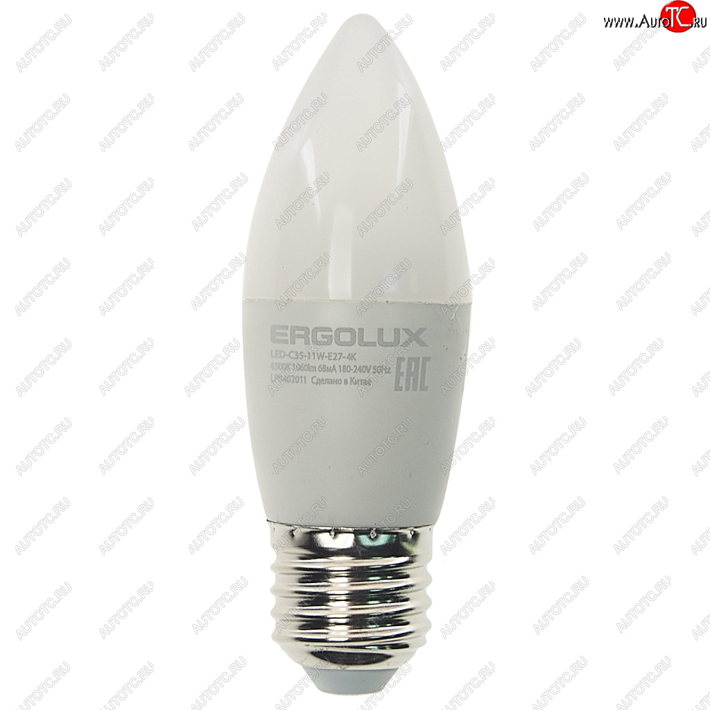 102 р. Лампа светодиодная E27 C35 11W (95W) 220V теплый ERGOLUX ERGOLUX led-c35-11w-e27-4k ERGOLUX led-c35-11w-e27-4k  с доставкой в г. Керчь