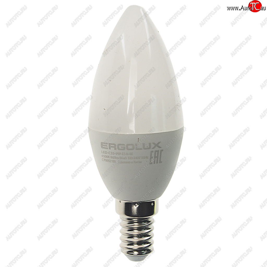 88 р. Лампа светодиодная E14 C35 9W (80W) 220V холодный ERGOLUX ERGOLUX led-c35-9w-e14-4k  с доставкой в г. Керчь