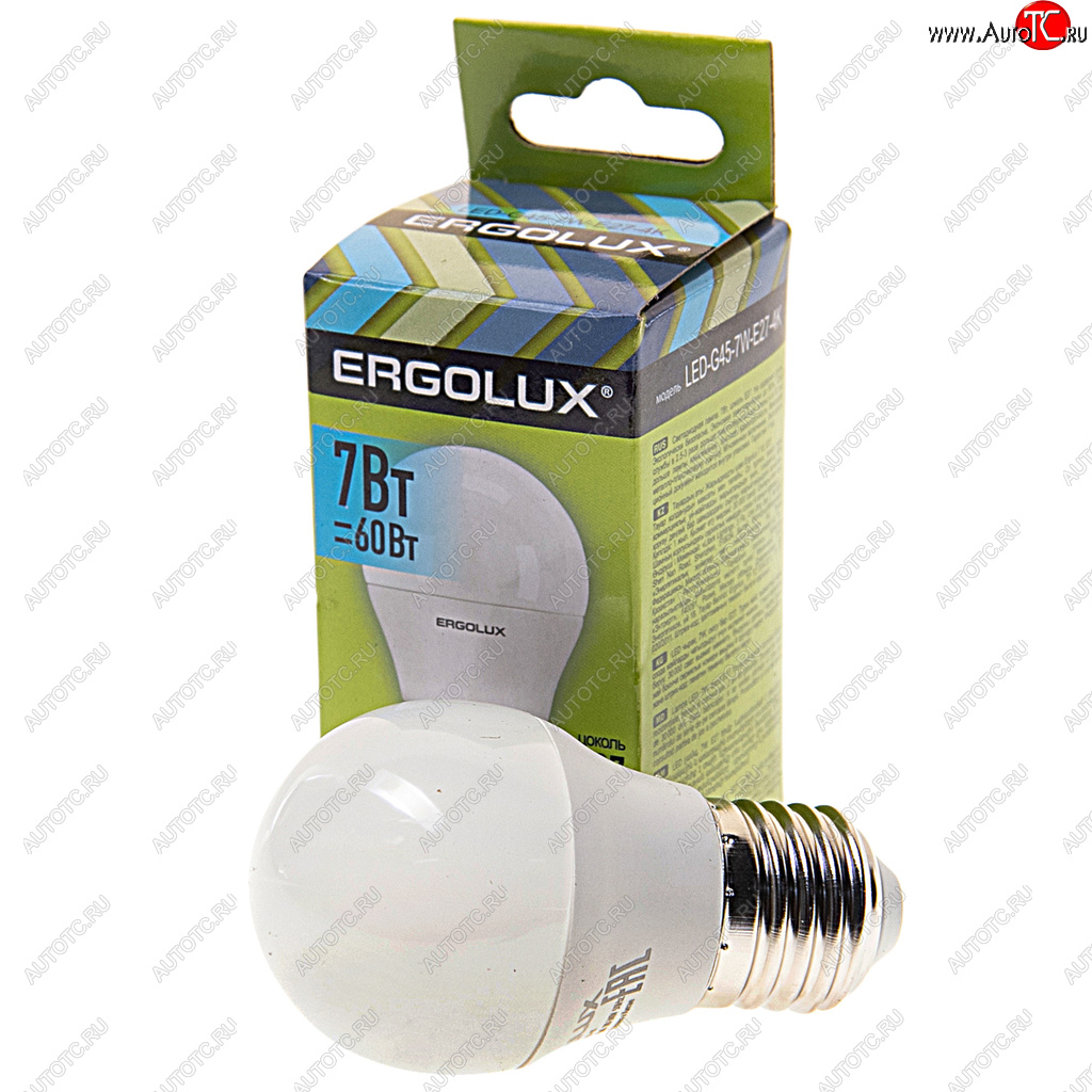 86 р. Лампа светодиодная Е27 G45 7W (60W) 220V холодный ERGOLUX ERGOLUX led-g45-7w-e27-4k  с доставкой в г. Керчь