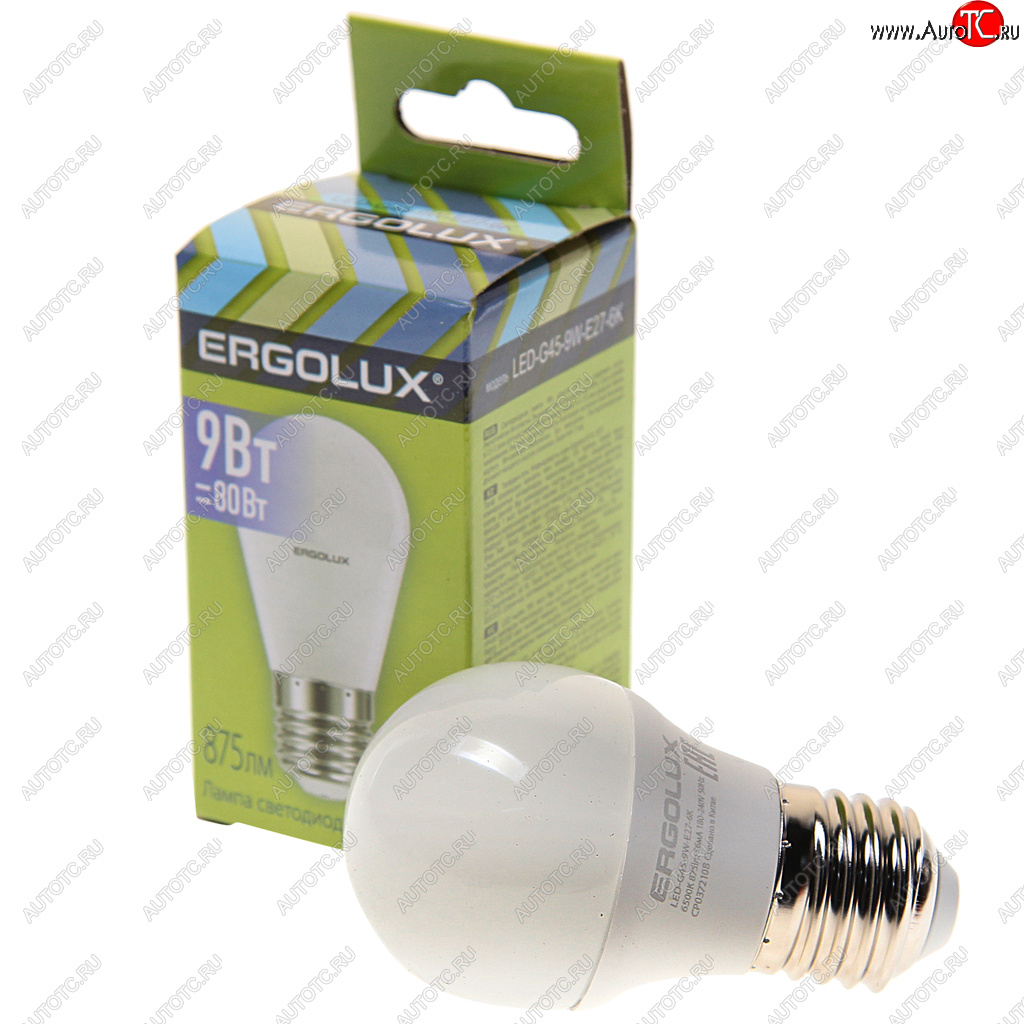 88 р. Лампа светодиодная Е27 G45 9W (80W) 220V дневной свет ERGOLUX ERGOLUX led-g45-9w-e27-6k  с доставкой в г. Керчь
