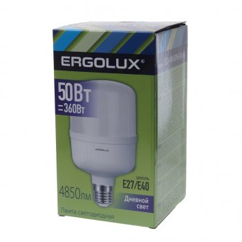 529 р. Лампа светодиодная E27 T210 50W (420W) 220V холодный ERGOLUX ERGOLUX led-hw-50w-e40-6k ERGOLUX led-hw-50w-e40-6k  с доставкой в г. Керчь. Увеличить фотографию 3