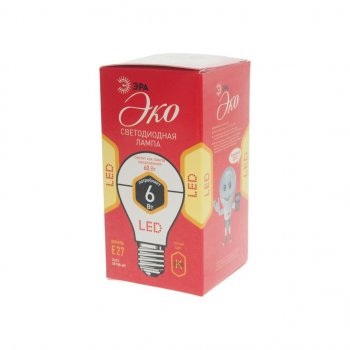 81 р. Лампа светодиодная E27 A55 6W (60W) 220V теплый ECO ЭРА ЭРА led-smd-a55-6w-827-e27 eco  с доставкой в г. Керчь. Увеличить фотографию 2