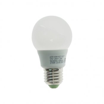 81 р. Лампа светодиодная E27 A55 6W (60W) 220V теплый ECO ЭРА ЭРА led-smd-a55-6w-827-e27 eco  с доставкой в г. Керчь. Увеличить фотографию 1