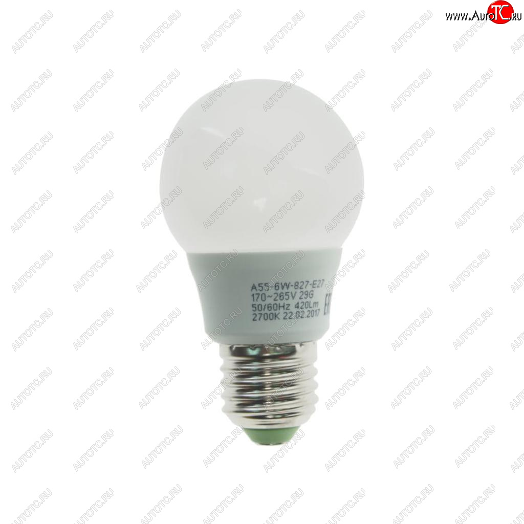 81 р. Лампа светодиодная E27 A55 6W (60W) 220V теплый ECO ЭРА ЭРА led-smd-a55-6w-827-e27 eco  с доставкой в г. Керчь