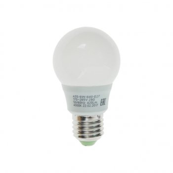 74 р. Лампа светодиодная E27 A55 6W (60W) 220V холодный ECO ЭРА ЭРА led-smd-a55-6w-840-e27  с доставкой в г. Керчь. Увеличить фотографию 1