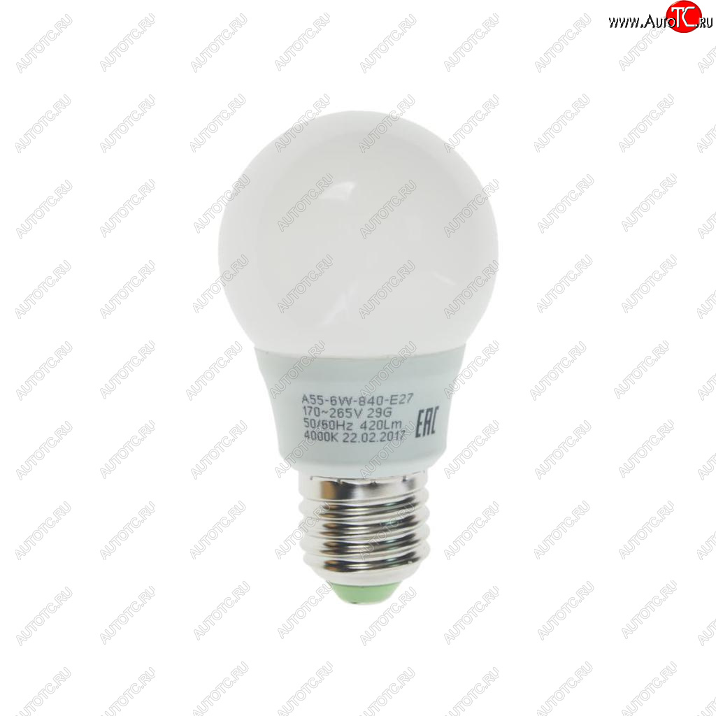 74 р. Лампа светодиодная E27 A55 6W (60W) 220V холодный ECO ЭРА ЭРА led-smd-a55-6w-840-e27  с доставкой в г. Керчь