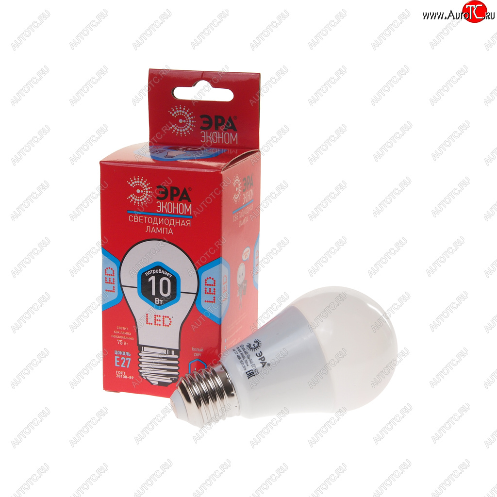 70 р. Лампа светодиодная E27 A60 10W (70W) 220V холодный ECO ЭРА ЭРА led-smd-a60-10w-840-e27 eco  с доставкой в г. Керчь