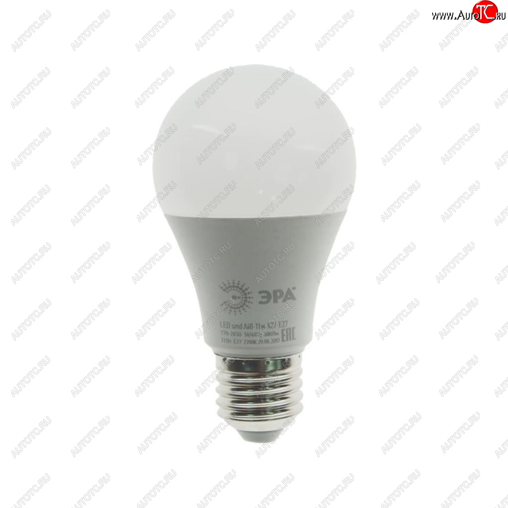 98 р. Лампа светодиодная E27 A60 11W (100W) 220V теплый ЭРА ЭРА led-smd-a60-11w-827-e27  с доставкой в г. Керчь
