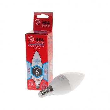 76 р. Лампа светодиодная E14 B35 6W (40W) 220V холодный ECO ЭРА ЭРА led-smd-b35-6w-840-e14  с доставкой в г. Керчь. Увеличить фотографию 1