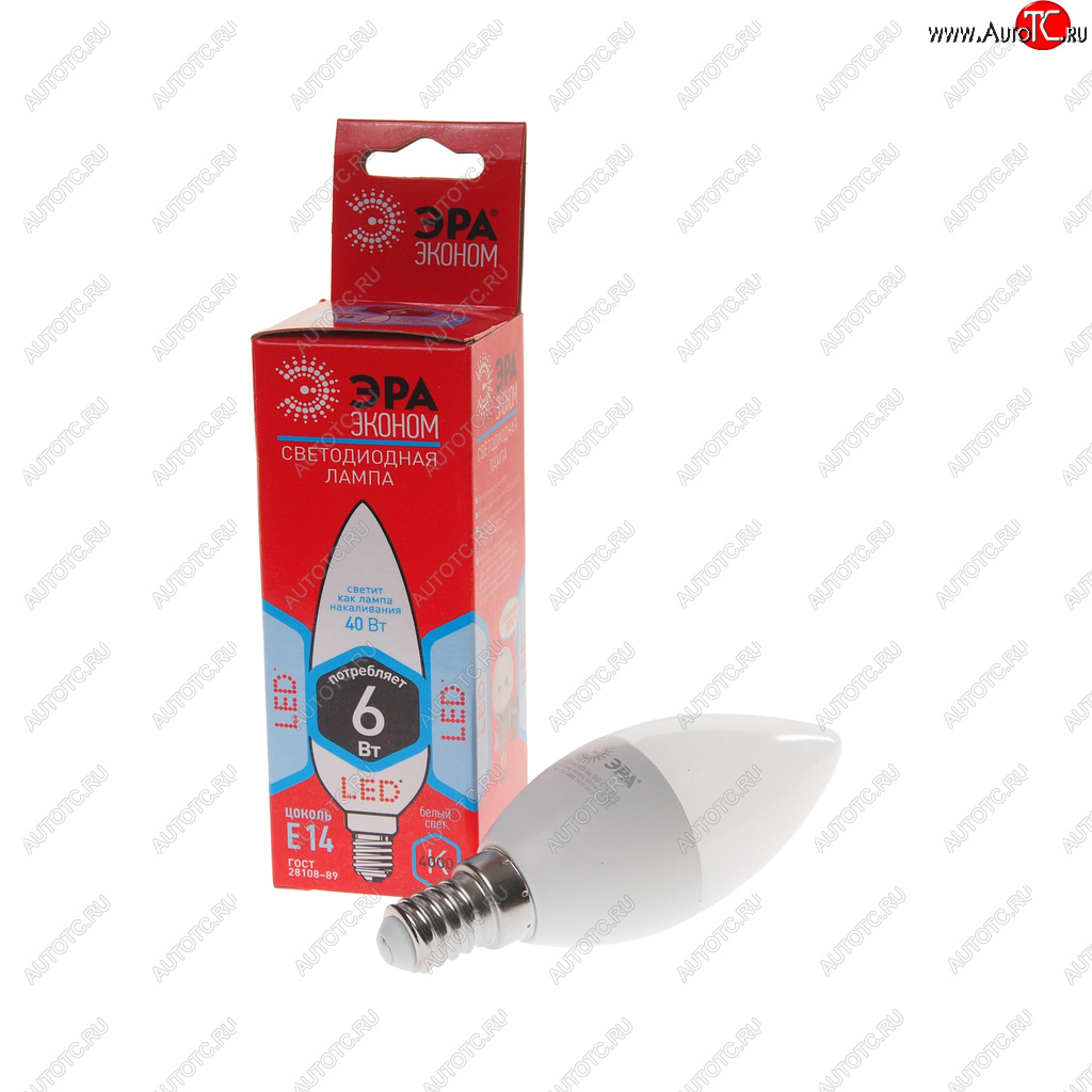 76 р. Лампа светодиодная E14 B35 6W (40W) 220V холодный ECO ЭРА ЭРА led-smd-b35-6w-840-e14  с доставкой в г. Керчь