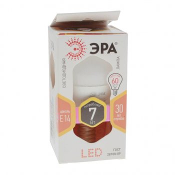 98 р. Лампа светодиодная E14 P45 7W (60W) 220V теплый ЭРА ЭРА led-smd-p45-7w-827-e14  с доставкой в г. Керчь. Увеличить фотографию 1