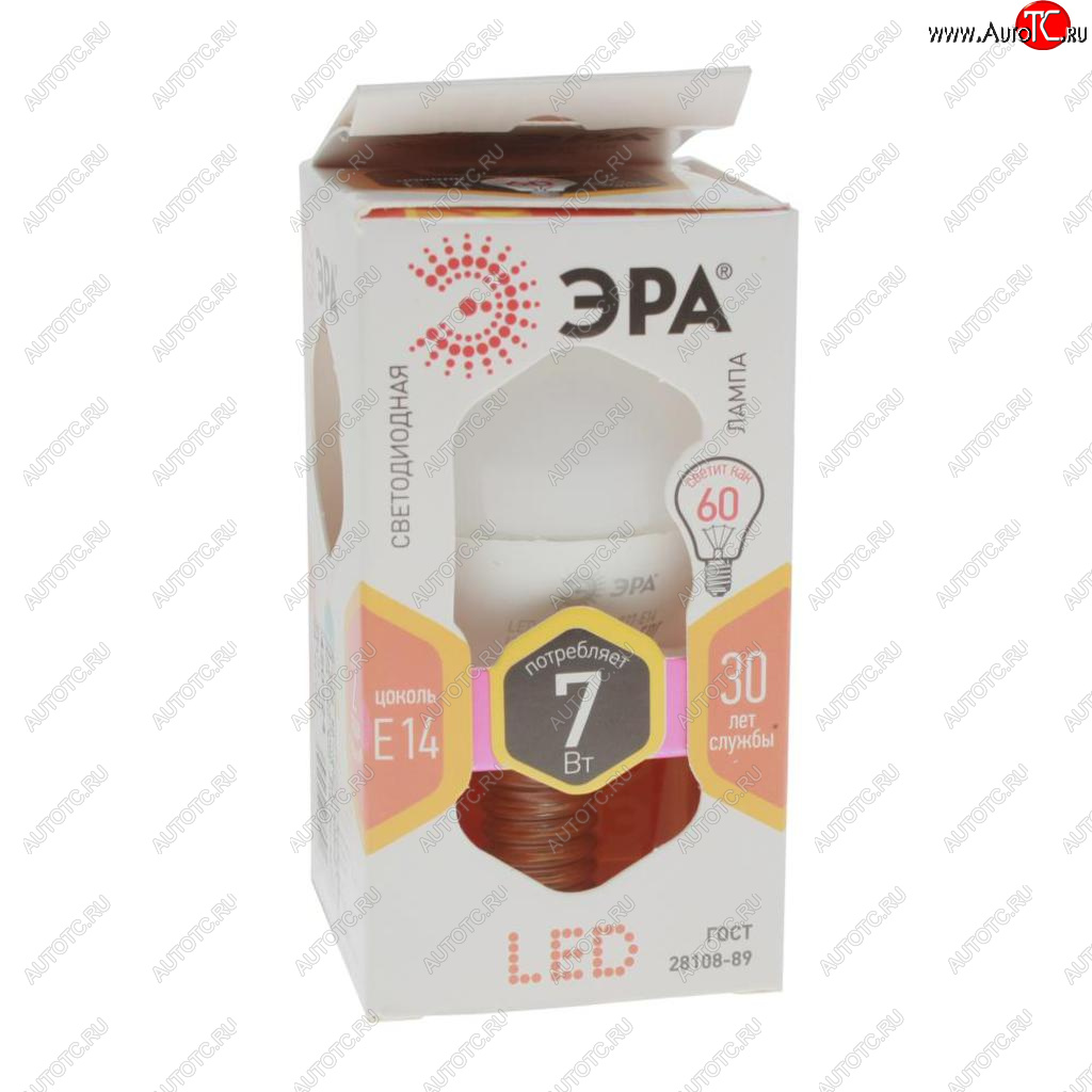 98 р. Лампа светодиодная E14 P45 7W (60W) 220V теплый ЭРА ЭРА led-smd-p45-7w-827-e14  с доставкой в г. Керчь