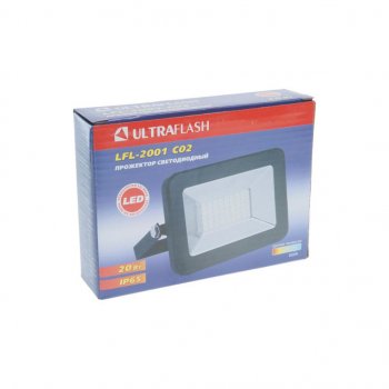 399 р. Светильник светодиодный 220V 20W 6500K черный ULTRAFLASH ULTRAFLASH lfl-2001 c02  с доставкой в г. Керчь. Увеличить фотографию 3