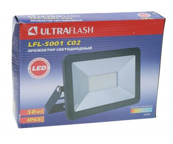 559 р. Светильник светодиодный 220V 50W 6500K черный ULTRAFLASH ULTRAFLASH lfl-5001 c02  с доставкой в г. Керчь. Увеличить фотографию 3