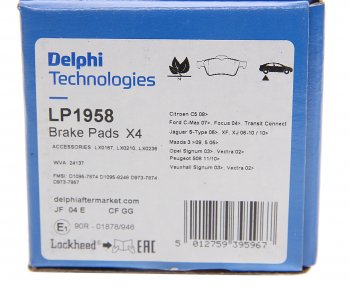 2 339 р. Колодки тормозные задние DELPHI Ford Kuga 1 (2008-2013)  с доставкой в г. Керчь. Увеличить фотографию 3