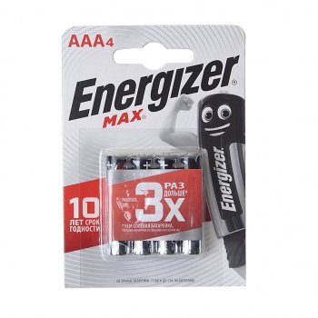 102 р. Батарейка AAA LR03 1.5V блистер 4шт. (цена за 1шт.) Alkaline Max ENERGIZER ENERGIZER lr03 bc4  с доставкой в г. Керчь. Увеличить фотографию 1