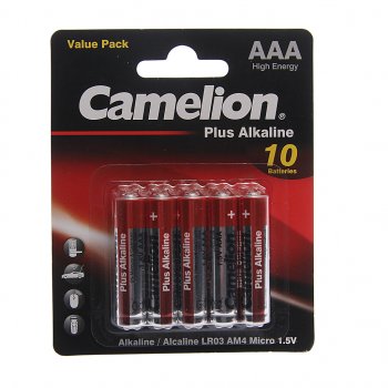 59 р. Батарейка AAA LR03 1.5V блистер 10шт. (цена за 1шт.) Alkaline Plus CAMELION CAMELION lr03-bp10  с доставкой в г. Керчь. Увеличить фотографию 2