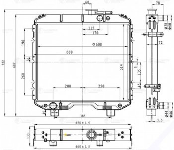 23 999 р. Радиатор ГАЗ-66 алюминиевый паянный LUZAR LUZAR lrc0366b  с доставкой в г. Керчь. Увеличить фотографию 4