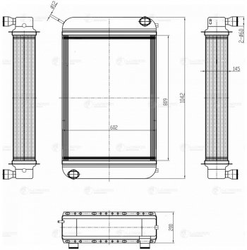 102 999 р. Радиатор АКРОС-530 алюминиевый 6-ти рядный LUZAR LUZAR lrc0614 LUZAR lrc0614  с доставкой в г. Керчь. Увеличить фотографию 3