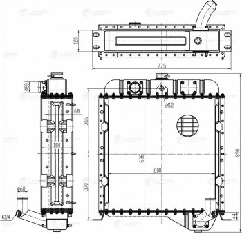 61 999 р. Радиатор ТТ-4 алюминиевый 3-х рядный LUZAR LUZAR lrc0651 LUZAR lrc0651  с доставкой в г. Керчь. Увеличить фотографию 4
