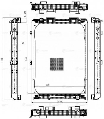 39 999 р. Радиатор MAN F2000 (94-) охлаждения двигателя (с рамкой) LUZAR LUZAR lrc1284 LUZAR lrc1284  с доставкой в г. Керчь. Увеличить фотографию 3