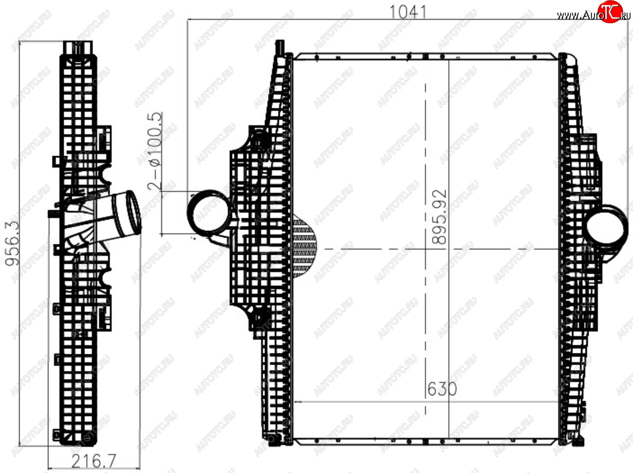 62 999 р. Интеркулер КАМАЗ-5490 MERCEDES Axor (02-) LUZAR LUZAR lric15703  с доставкой в г. Керчь