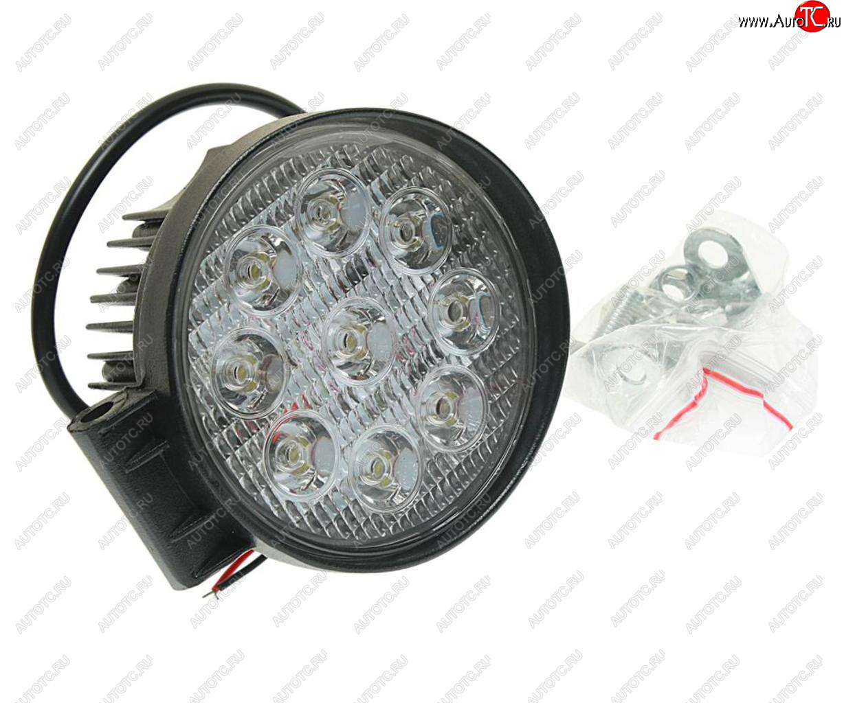 999 р. Фара рабочего света круглая 115х115x55мм 27Вт (9 светодиодов) LED LT LED TECHNOLOGY lt-1227rf  с доставкой в г. Керчь