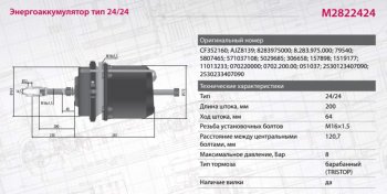 7 599 р. Энергоаккумулятор MAN TGA,TGS,TGX задний тип 2424 барабанный тормоз MARSHALL MARSHALL m2822424  с доставкой в г. Керчь. Увеличить фотографию 6