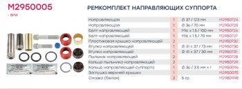 3 999 р. Ремкомплект суппорта BPW TSB3709,TSB4309,TSB4312 (направляющие,втулки,болты,упл.) MARSHALL MARSHALL m2950005  с доставкой в г. Керчь. Увеличить фотографию 5