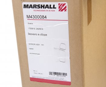 22 999 р. Зеркало боковое SCANIA 4 series правое (длинный кронштейн) MARSHALL MARSHALL m4300084  с доставкой в г. Керчь. Увеличить фотографию 4