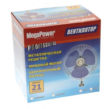 979 р. Вентилятор в салон 12V 8 на кронштейне (с решеткой металл) 21см MEGAPOWER MEGAPOWER-AUTOMOTIVE m-503-12  с доставкой в г. Керчь. Увеличить фотографию 3