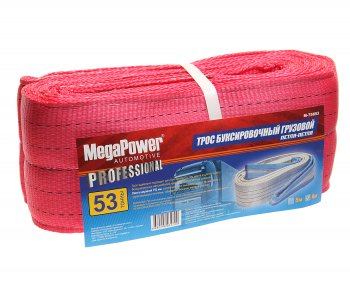 3 499 р. Трос буксировочный 53т 6м-150мм ленточный (петля-петля) MEGAPOWER MEGAPOWER-AUTOMOTIVE m-75653  с доставкой в г. Керчь. Увеличить фотографию 1