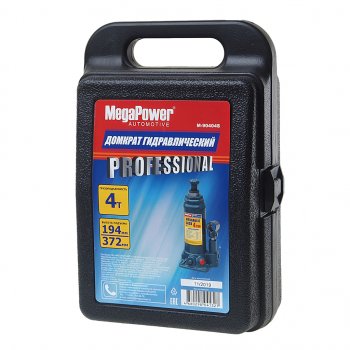 1 859 р. Домкрат бутылочный 4т 194-372мм с клапаном в кейсе MEGAPOWER MEGAPOWER-AUTOMOTIVE m-90404s  с доставкой в г. Керчь. Увеличить фотографию 2