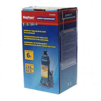 2 489 р. Домкрат бутылочный 6т 216-413мм с клапаном MEGAPOWER MEGAPOWER-AUTOMOTIVE m-90604  с доставкой в г. Керчь. Увеличить фотографию 3