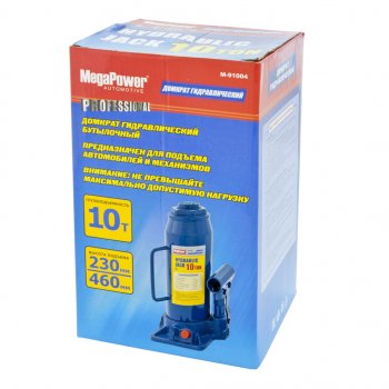 2 999 р. Домкрат бутылочный 10т 230-460мм с клапаном MEGAPOWER MEGAPOWER-AUTOMOTIVE m-91004  с доставкой в г. Керчь. Увеличить фотографию 2